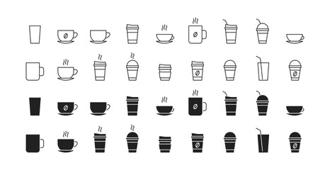 Coffee cup icon set. Vector EPS 10