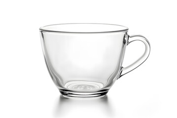 Clear glass cup isolated on white background - Powered by Adobe