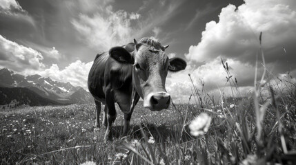 cow on the meadow	
