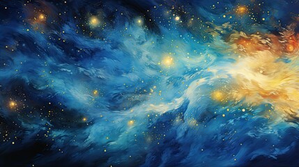 Abstract space background with stars and nebula.