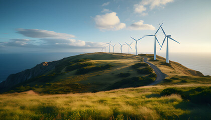 Wind turbines produce electricity.
