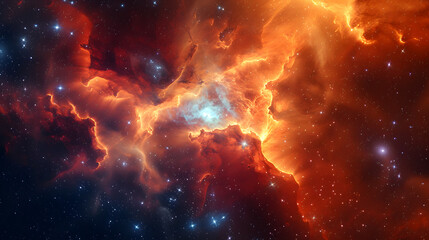 Nebulae and astronomical wonders in deep space background
