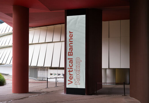Mockup of customizable vertical banner