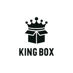 king box delivery service logo vector illustration template design