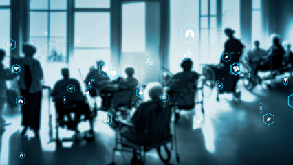 Nursing home and medical technology concept.