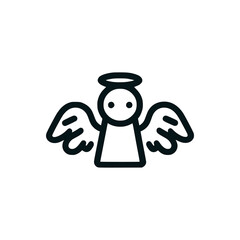 simple cute angel logo vector illustration template design