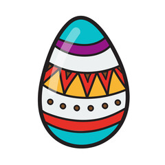 Painted easter egg doodles color hand drawn - 755528239