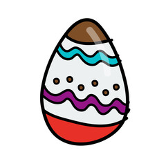 Painted easter egg doodles color hand drawn - 755528269