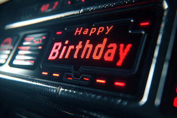 happy birthday text on screen