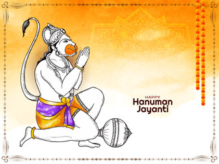 Happy Hanuman jayanti Indian religious festival background