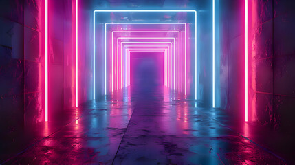Neon bright color tunnel