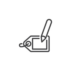 Pen and Tag line icon