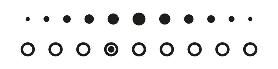 Dotted swipe carousel set. Slide gesture interface element. © Pavlo