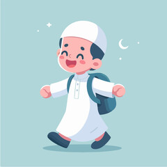 cute Muslim characters during the holy month