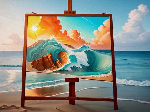 Beach Waters, Oil Painting