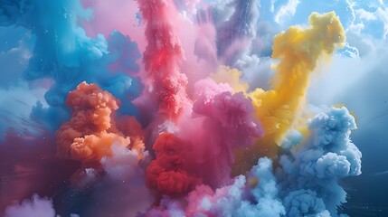 Colorful smoke float up, background Abstract smoke misty fog isolated on background. copy space, wallpaper. 