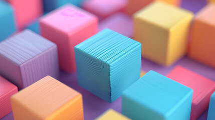 background of colored wooden cubes