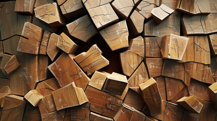 background of wooden pieces