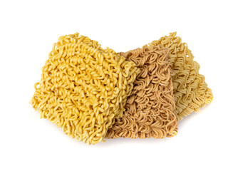 Raw Instant Rye Noodles Isolated, Dry Ramen Noodle, Uncooked Korea Vermicelli, Fast Chinese Pasta
