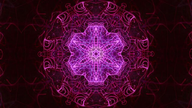 Spirit guided sacred mandala journey, slow moving geometric lines and fractal space background for meditation and higher consciousness.