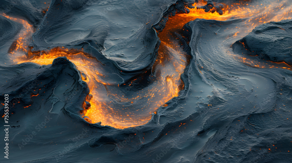 Poster abstract patterns created by melting ice and fire background