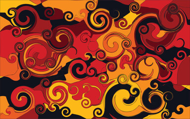 Abstract wave twist warm color seamless pattern