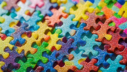 Fototapeta premium Puzzle Palette: Intimate View of Colorful Blocks in Close Proximity