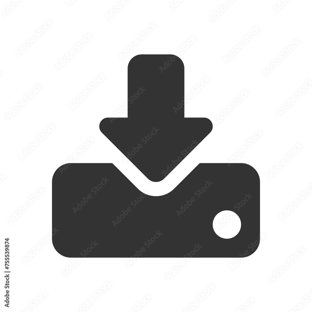 Poster download glyph vector icon isolated download stock vector icon for web, mobile app and ui design