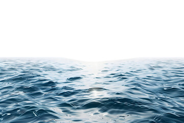 Ocean Horizon: Calm Sea Water Under Clear Sky  - Isolated on White Transparent Background 
 - obrazy, fototapety, plakaty