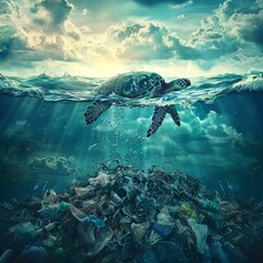Obraz na płótnie Canvas Creative poster underwater photography