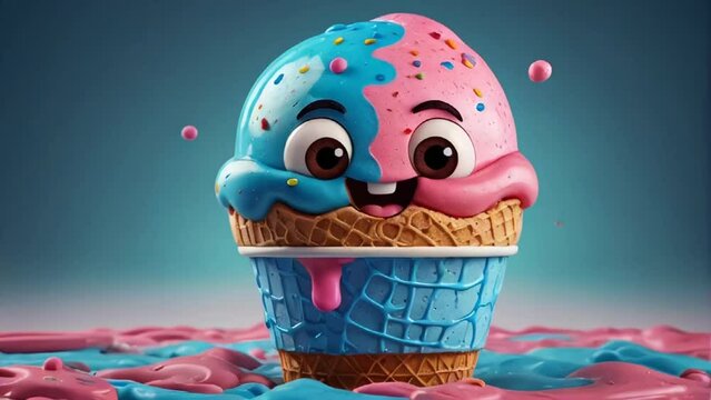 cartoon cute ice cream