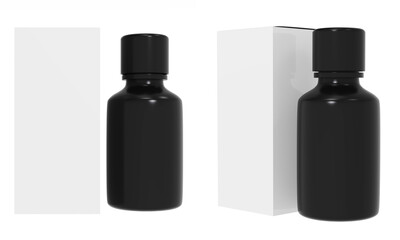 cosmetic bottle mockup isolated on white background. 3d illustration
