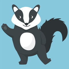 Cute cartoon skunk. Vector illustration in a flat style.