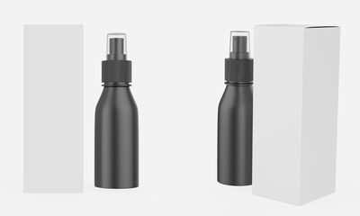 cosmetic spray bottle mockup isolated on white background. 3d illustration