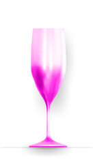 Champagne glass stickers in chrome y2k style. Modern duotone effect vector illustration.