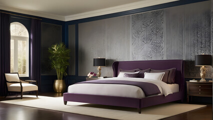 bedroom background with intricate design