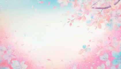 Obraz na płótnie Canvas 桜の花びらが舞う背景素材