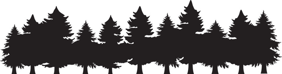 Trees Forest SVG Cut File for Cricut and Silhouette, EPS ,Vector, PNG , JPEG, Zip Folder - obrazy, fototapety, plakaty
