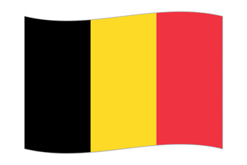 Waving flag of the country Belgium. Vector illustration.