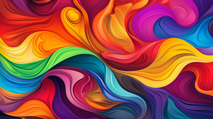 A psychedelic pattern of swirling shapes  