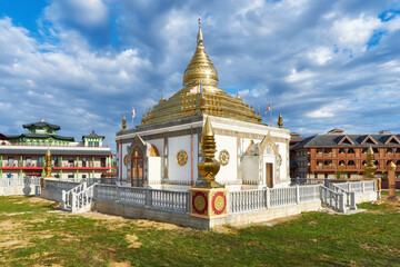 Buddhist stupa in the Kaluga  ethno park 