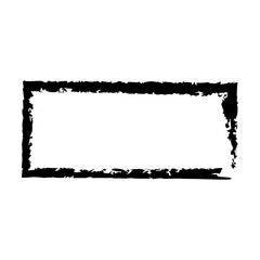 Frame rectangle elongated texture element, outline border grunge shape icon, decorative doodle for design in vector illustration