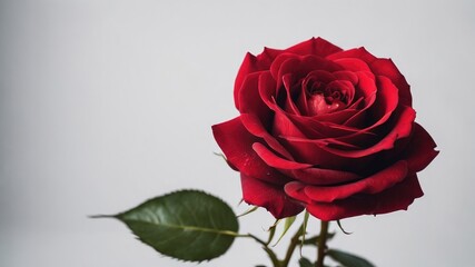 Naklejka premium Red rose on a white background, Red rose wallpaper, red rose background, red rose isolated white background,