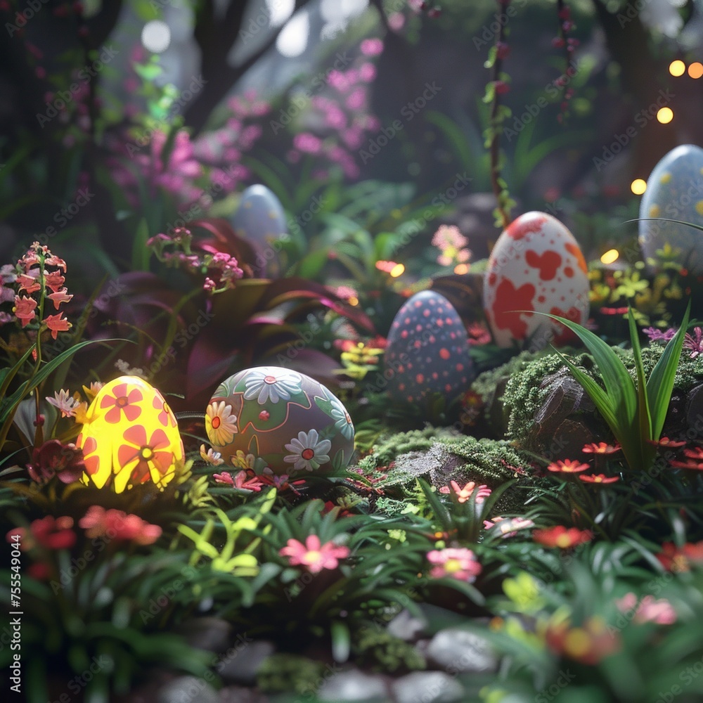 Poster construct a 3d scene with a small, ai generative