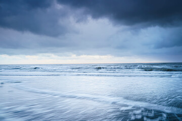 Fototapeta na wymiar Sky with clouds, horizon,clouds, waves. Empty sea landscape, natural empty scene.
