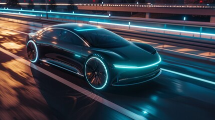 Envision a sleek EV car, AI Generative