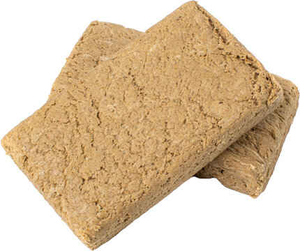 Halva Pieces Isolated, Sunflower Halawa, Halvah or Halwa on White Background