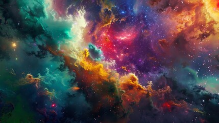 Holi as a metaphor for cosmic creation, AI Generative