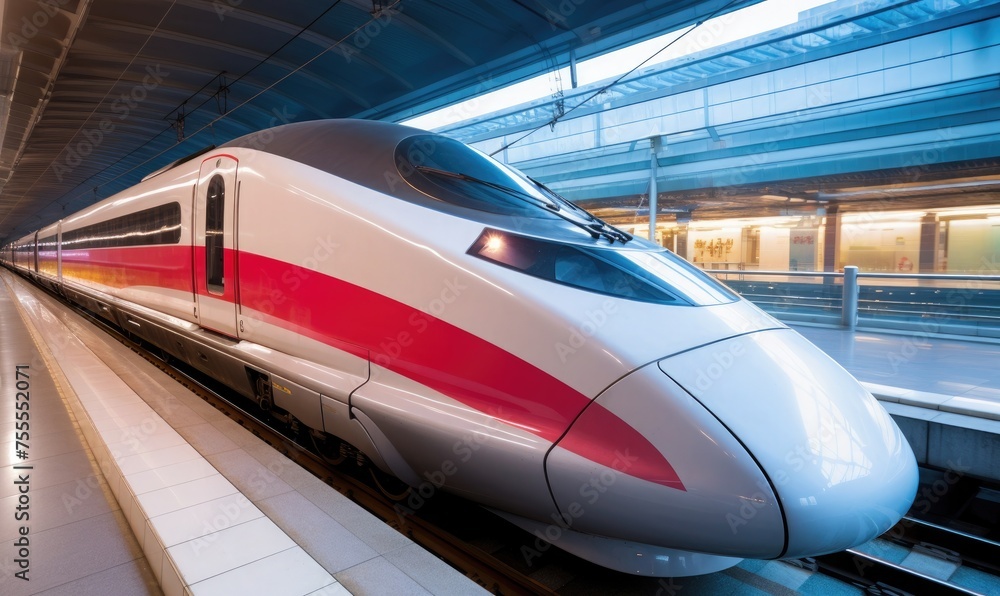 Poster high-speed rail: accelerating from the station platform