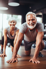 Obraz premium Senior couple enjoying exercise and sport as part of their daily routine. Highlights the importance of physical activity for health.